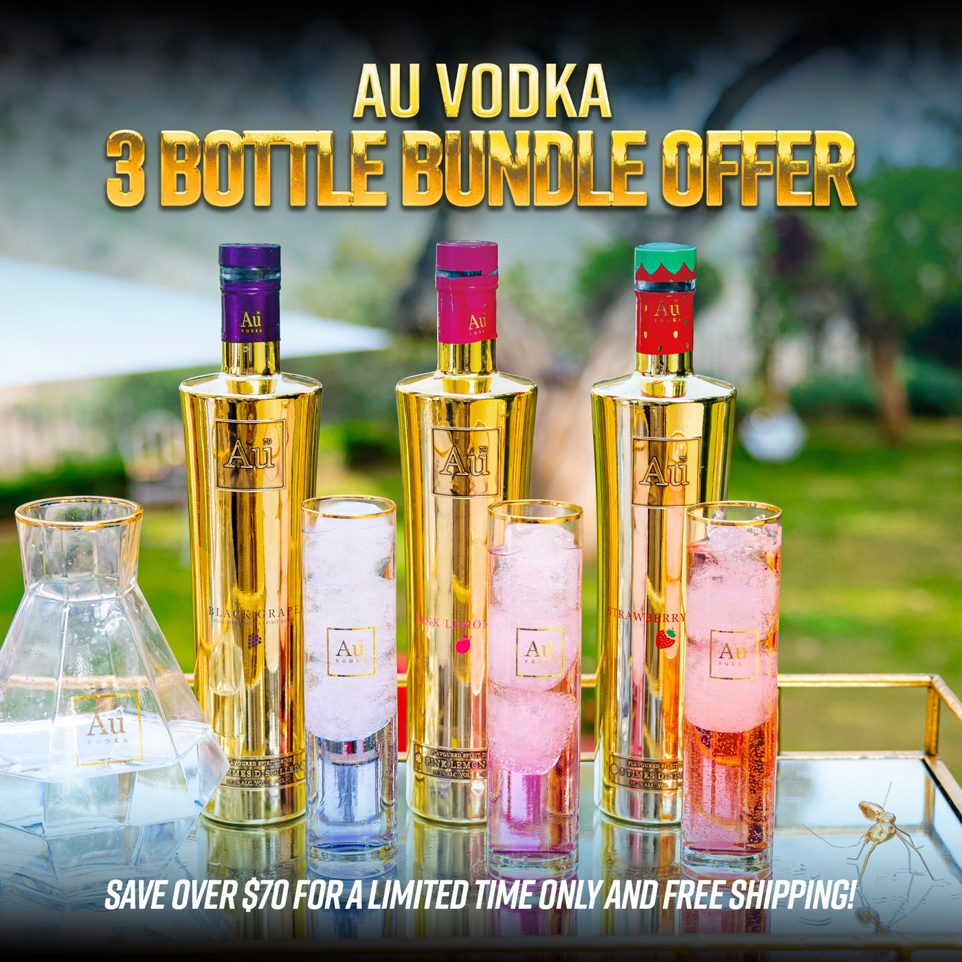 3 Bottle Collection & FREE Diamond Cut Glass